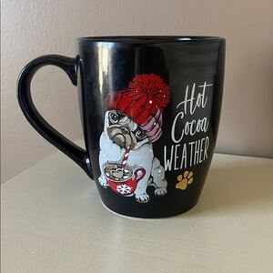 La Express Love + Living Pug Hot Cocao Weather Holiday Ceramic Mug
